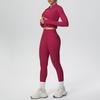 Three-Piece Yoga Set: Cross-Back Sports Tank, Zipper Jacket, High-Waisted Butt Lifting Leggings