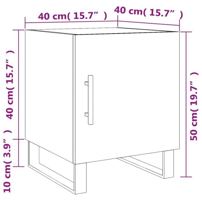VidaXL Bedside Tables 2 Pcs Concrete Grey 40x40x50 Cm Engineered Wood 827621