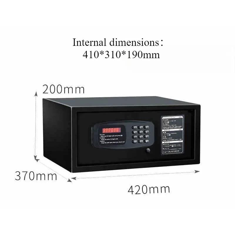 Household Hotel Room Safe Side Door Small Password Key Anti Theft Full Steel Plate Safe Deposit Box чёрный