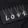 Simple And Stylish 26 English Letters Titanium Steel Necklace Men'S And Women'S Hip-Hop Versatile Diamond-Encrusted Sweater Chain