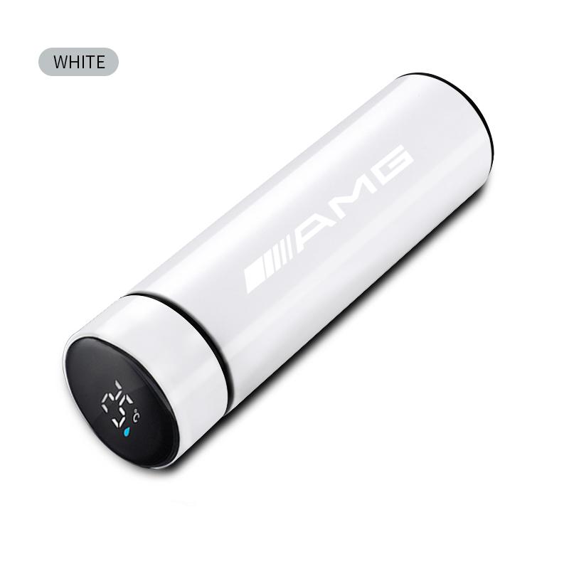 

Car Sticker 500ML Stainless Steel Intelligent Temperature Display LED Thermos Cup For Mercedes Benz AMG CLA CLS W212 W213 W204 W білий