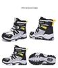 Kids' Winter Snow Boots with Velvet Lining, Ages 6-12, Outdoor Skiing, Warm & Cold-Proof Cotton Boots for Boys