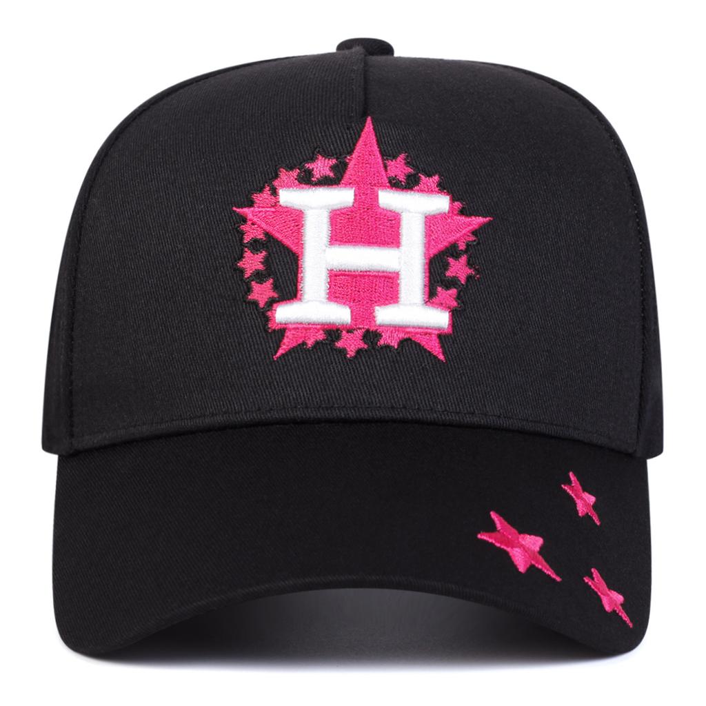 Unisex H-Letter Pentagram Embroidery Baseball Caps Spring Autumn Outdoor Adjustable Casual Hats Sunscreen Hat Sports Cap