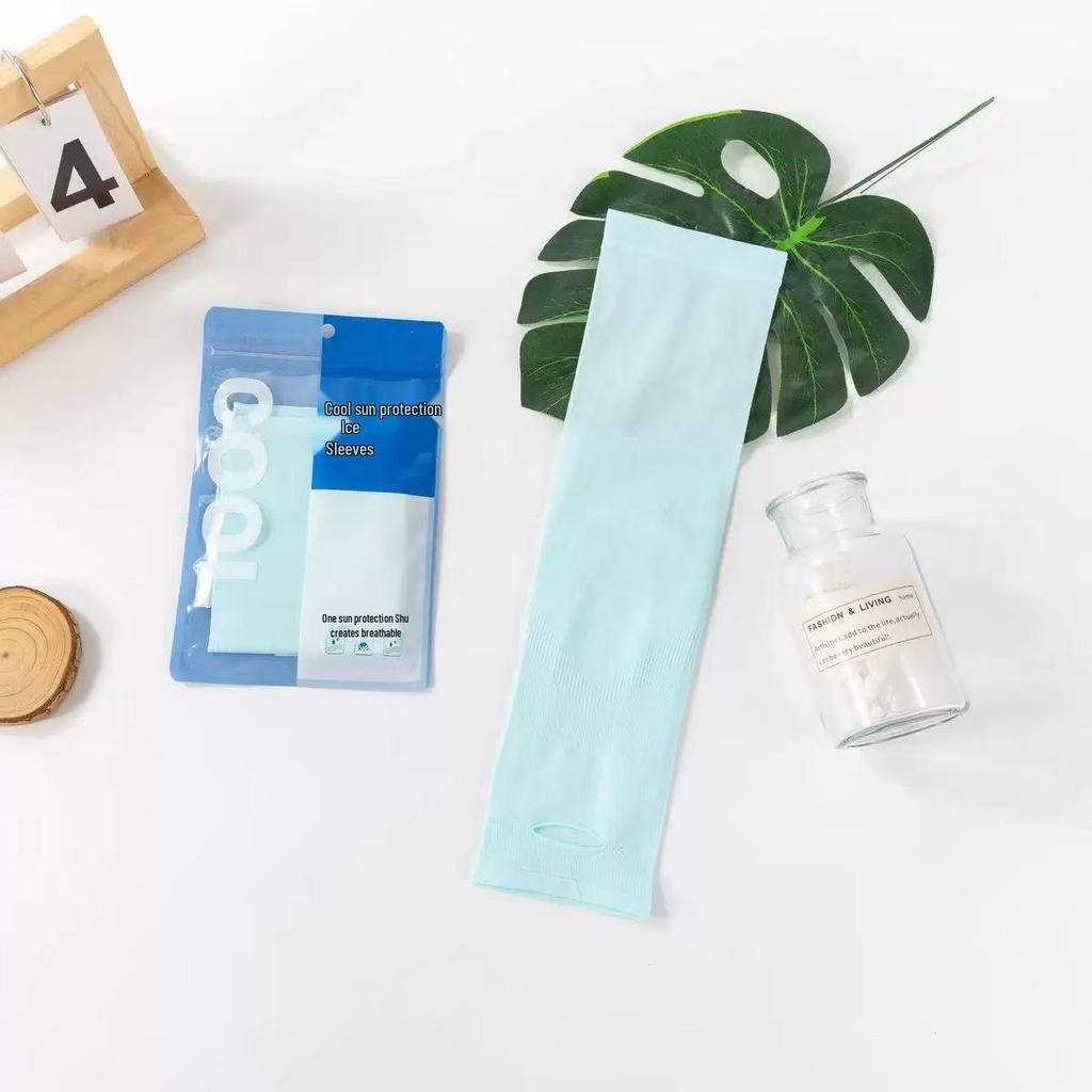 Armstulpen aus Eisseide für Sommerradfahren: Sonnenschutz & Kühlung, Einfarbig