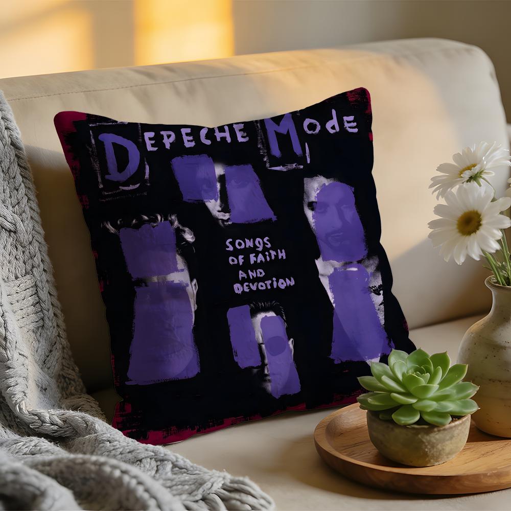 Cushion Cover  Washed Linen  Soft Breathable Decorative Case For Sofa Home Band DDepeche MMode Memento Mori Pillow Cover