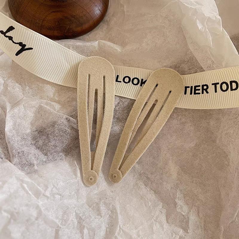 2pc Classic 7cm Color Simple Retro Velvet Solid BB Hair Side Clips Hairpin for Women Girls Hair Accessories Ornament