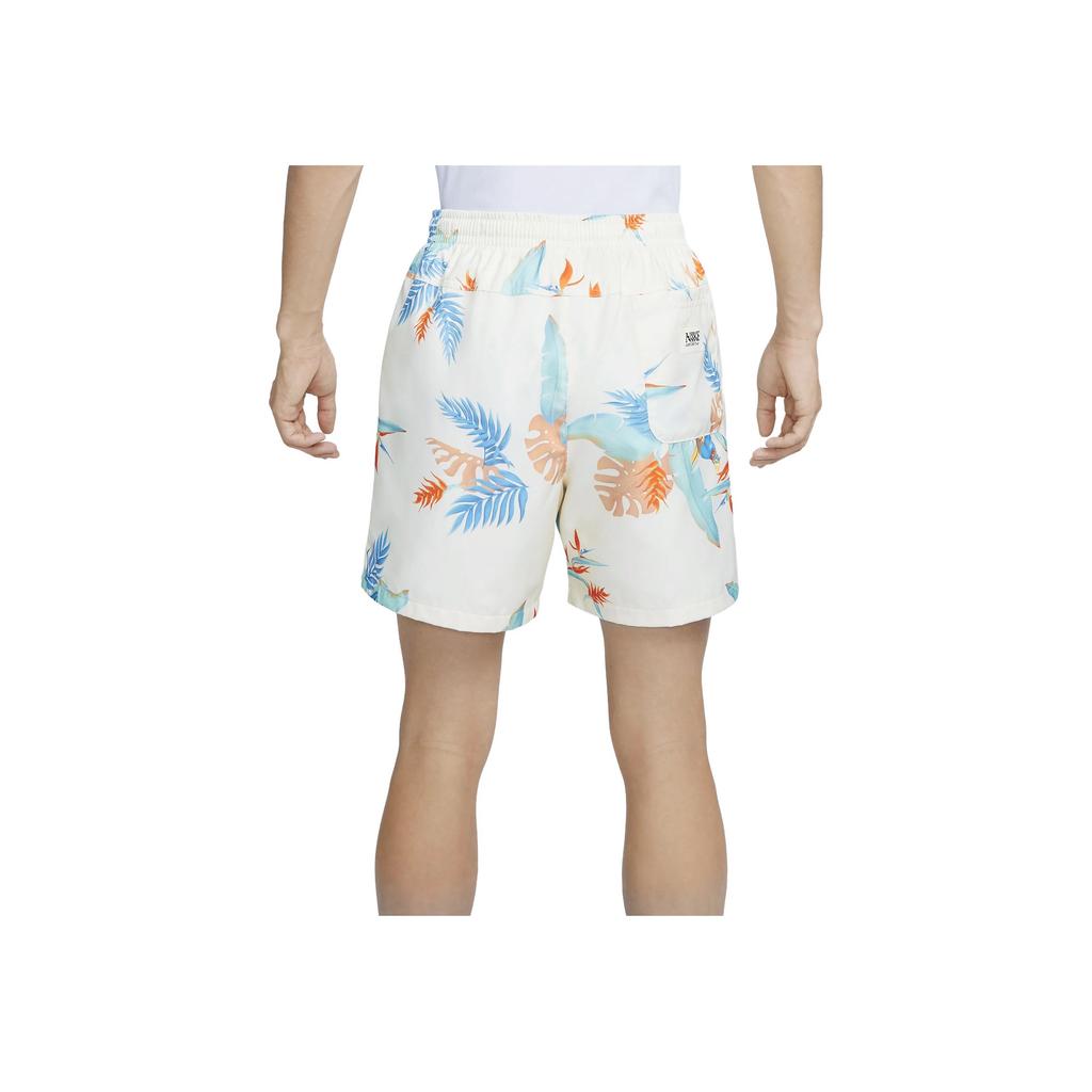 Nike Elastic Waistband Casual Shorts With Botanical Print Men Bottoms White FQ0350-110