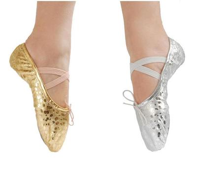 Zapatos de ballet deportivos para bailarinas, zapatos de baile para pies con lentejuelas puntiagudas.