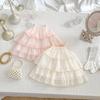 Girls Spaghetti Strap Tiered Dress with Bow Cute Summer Princess Dress