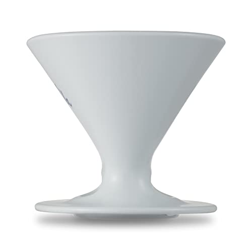 Melitta Coffee Dripper, 2-4 Cup Capacity, Premium Filter, 1x2, Includes Saucer and Measuring Spoon, Made in Japan, Hasami Ware, PF-WH, 1x2, White