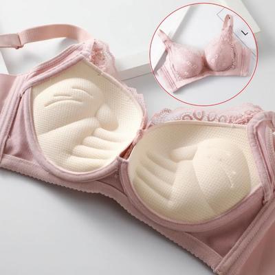 Sutiã Push Up para Mulheres Sexy Floral Renda Bralette Sem Fio Sutiã Macio Acolchoado Conforto Peito Pequeno Rendado Lingerie Feminina