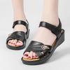 Large size women's sandals 2025 summer new rubber and plastic Velcro flat sole middle-aged and elderly soft sole mother-in-law sandals mother shoes