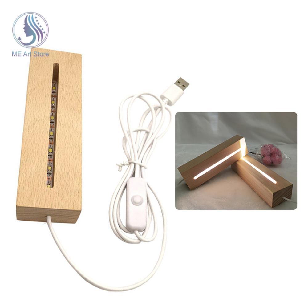

Прямоугольная деревянная подставка для света, деревянная светодиодная подставка для дисплея, держатель лампы, основание для лампы, украшение для дисплея, светодиодная лампа для смолы
