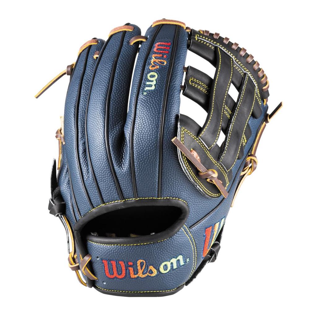 Wilson Baseball Glove General Use DUAL Utility Thumb 2 Little Original Type WBW102490 SS (Glove) D-MAX (D-MAX Dual) Pad/Supports Fingers/US Black/Navy
