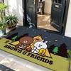 cartoon B-Brown and F-Friends Floor Mat Soft Flannel Floor Mat  Suitable for Entryways, Living Rooms, Bedrooms, and Bathrooms