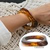 Braune Harz-Acryl-Armreifen für Damen Trend Vintage Unregelmäßig Geometrisch Breiter Armreif Charm Schmuck