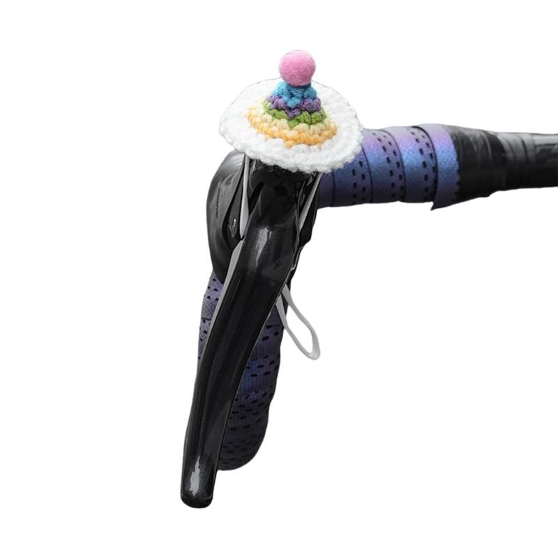 

Brake Handle Decorations Mountain Bike Brake Lever Decorative Small Hat Cartoon Knitted Hat Decorative Caps Easy to Use