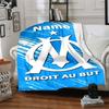 Custom Name Olympique de Marseille Theme Printed Blanket - Perfect for Couch, Bed, Travel & Outdoor Use | Machine Washable, Cozy & Durable.