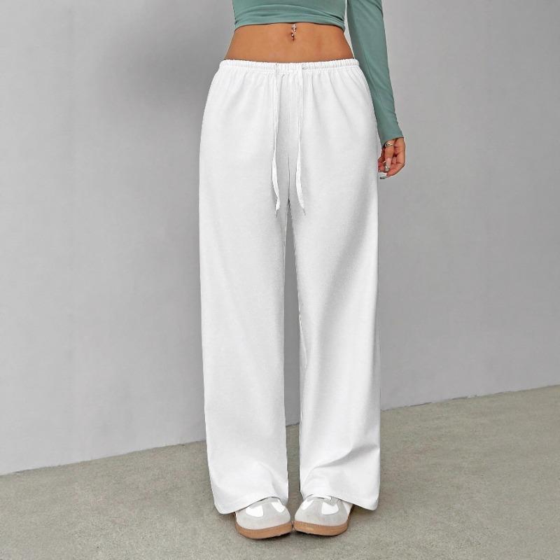 Nowe Jesienno-Zimowe Lekkie Spodnie Sportowe Otwarte Damskie Proste Fitness Casual z Kieszeniami