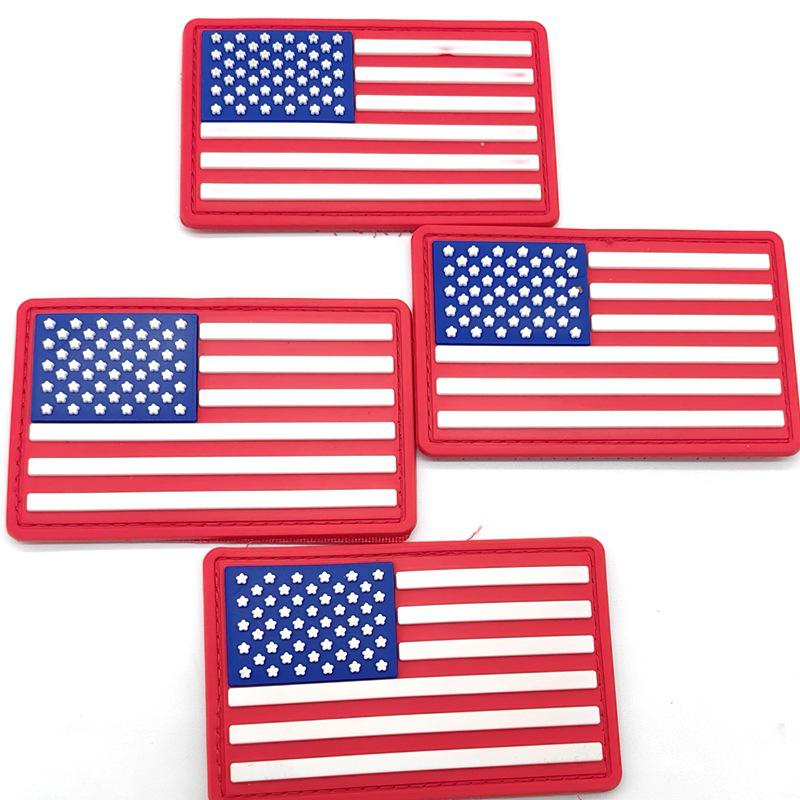 USA Flagge 3D PVC Klettverschluss Patch - Outdoor Militär Fan Armband/Rucksack Aufkleber