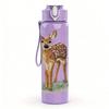 1PC Baby Deer Fawn Forest Animal Print 750ml Color Plastic Sports Water Bottle Leakproof Flip Straw Lid Suitable for Sports Office Home Use
