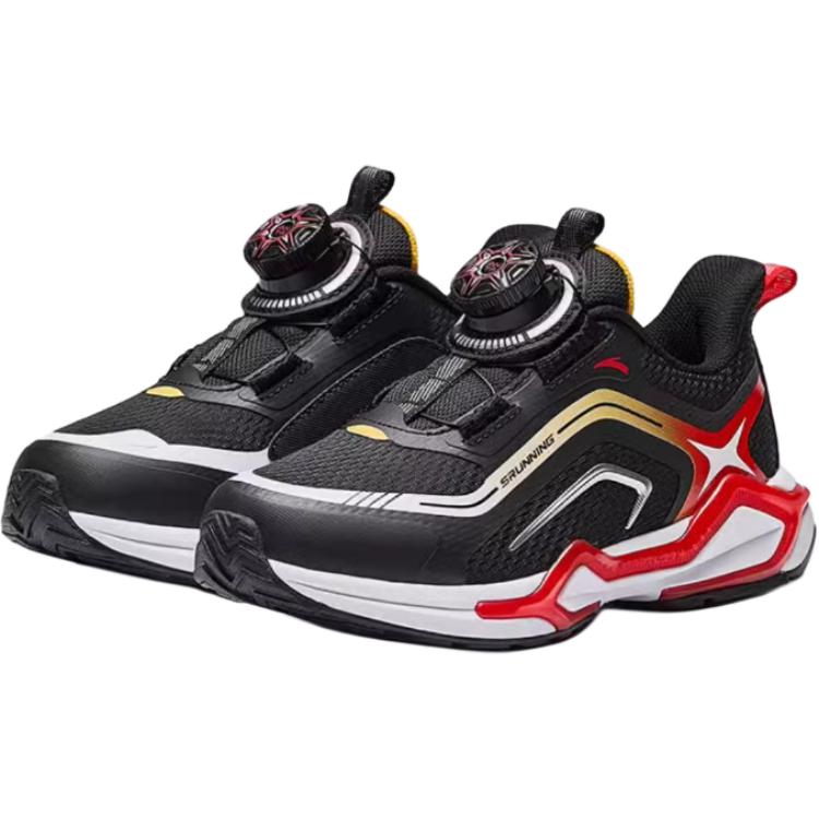 Anta Kids Bow Speed Comfortable Physical Test Non-Slip Wear-Resistant Rebound Low-Top Running Shoes Kids running shoes Black Red 312449907-1