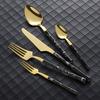 Dinnerware 5Pcs Mirror Stainless Steel Cutlery Knife Fork Spoon Tableware Brown Silver Wooden Handle Restaurant Flatware Set