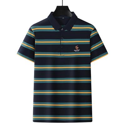 Kurzärmeliges Poloshirt, atmungsaktives Herren-T-Shirt aus reiner Baumwolle, Business-Casual-Top mit Reverskragen