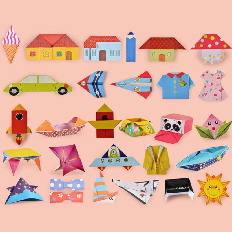 STOBOK Origami 2 Colorful Handmade Origami Inch for Animals and DIY Craft Supplies Paper, Sets, Paper, 5.51 Square, Lifestyle, Kids'