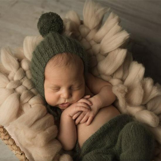 Yenidoğan Gösterimi ve Dekorasyonu İçin Bebek Fotoğrafçılığı Örgü İp Battaniye