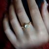 Copper Rinestone Rings Exquisite Vintage Rings Luxury Shining Open Ring  Ladies