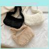 Cozy Fluffy Nylon Shoulder Bag For Girls Modern Casual Travel With Zipper Closure