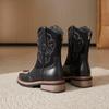 Ethnic style western cowboy boots new autumn and winter Maillard brown medium tube Martin boots