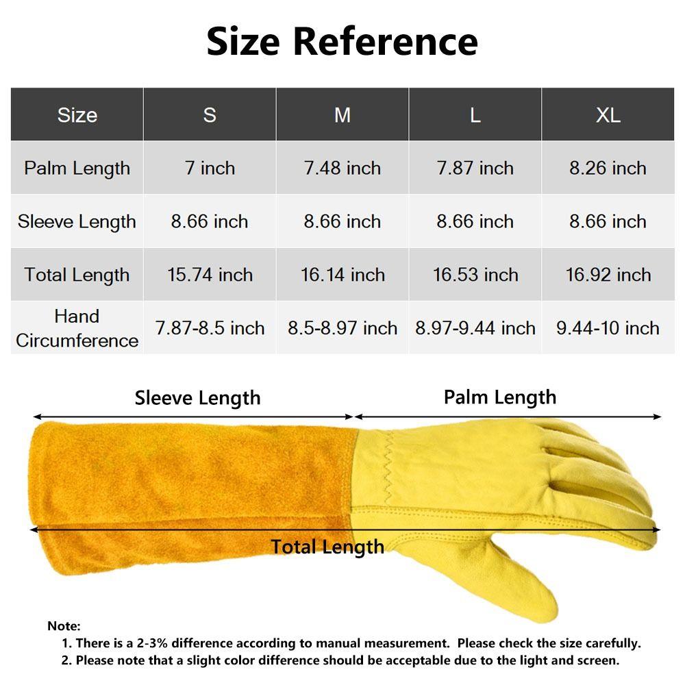 Leather Cactus Gloves Long Sleeve Rose Pruning Gloves Durable Gardening Gloves