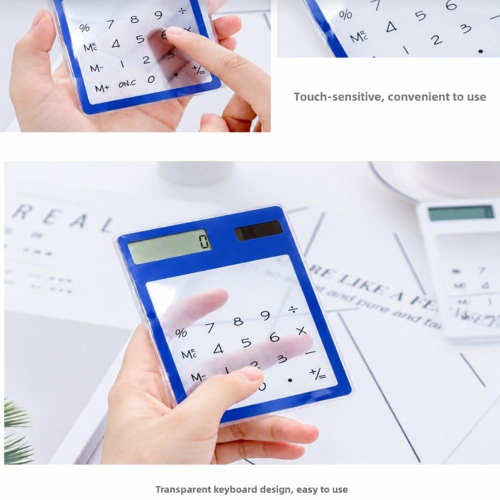 Slim Shape Touch Screen Calculator Clear Shell Transparent Calculator Office Supplies