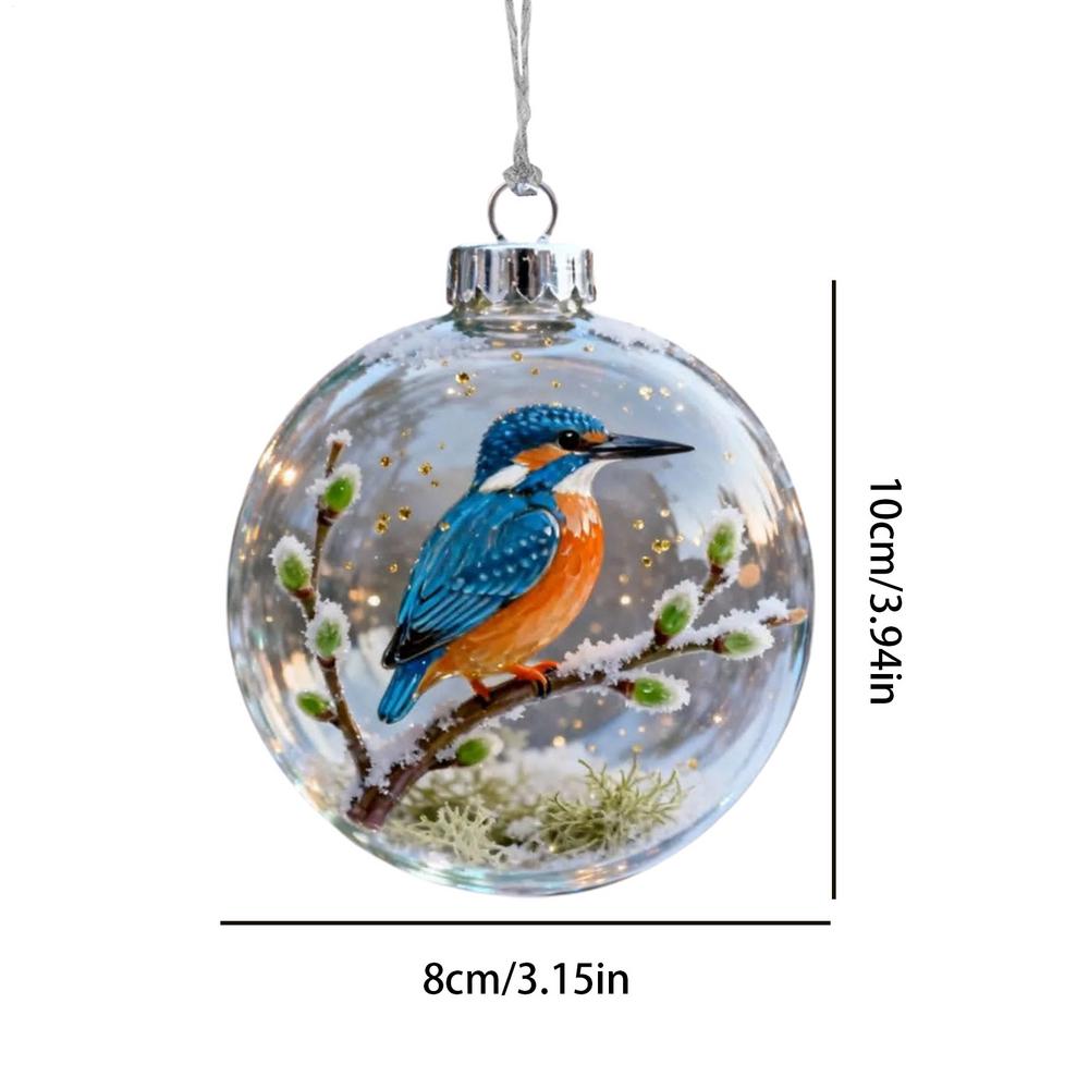 hummingbird Christmas ball 3D Artificial Clear Pendants Christmas Bird Ornaments for Holiday Birthday Party Offices