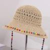 Foldable Woman's Straw Hat Breathable Colorful Straw Hat Summer Sun Protection Cap  Outdoor
