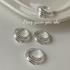 S925 Sterling Silver Korean Style Cross Adjustable Women's Ring