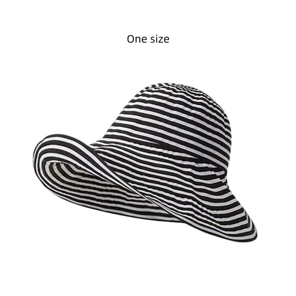 Lightweight Sun Hats Foldable Summer Hats New Stripe Fisherman Hat  Summer Travel