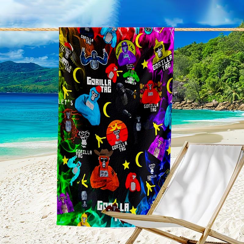 Proof Beach Towel with a Gorilla Tag1 Pattern - Soft,absorbent,quick-drying,machine Washable - Perfect for Swimming,camping,bathing