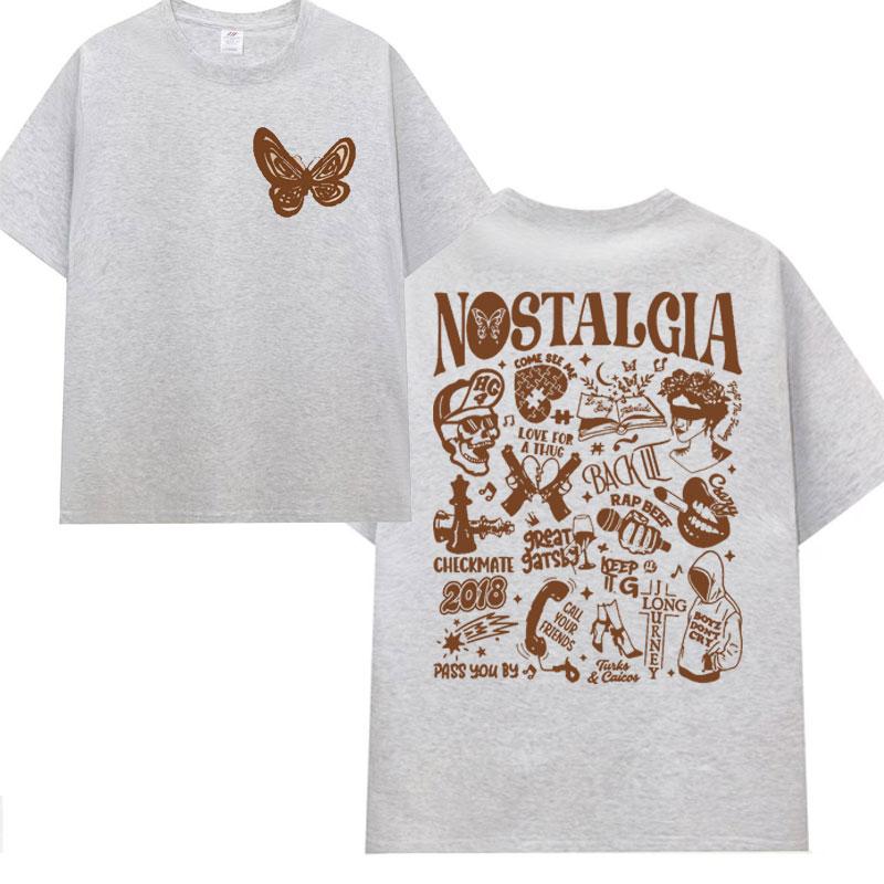 Rapper Rod Wave Nostalgia Butterfly T Shirt Men's Women's Clothes Harajuku Aesthetic Fashion T-shirt Hip Hop Streetwear Tshirts