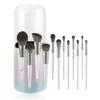 15 makeup brush set with storage cartridge, large capacity brush bucket, soft loose powder, eyeshadow brush, beauty.