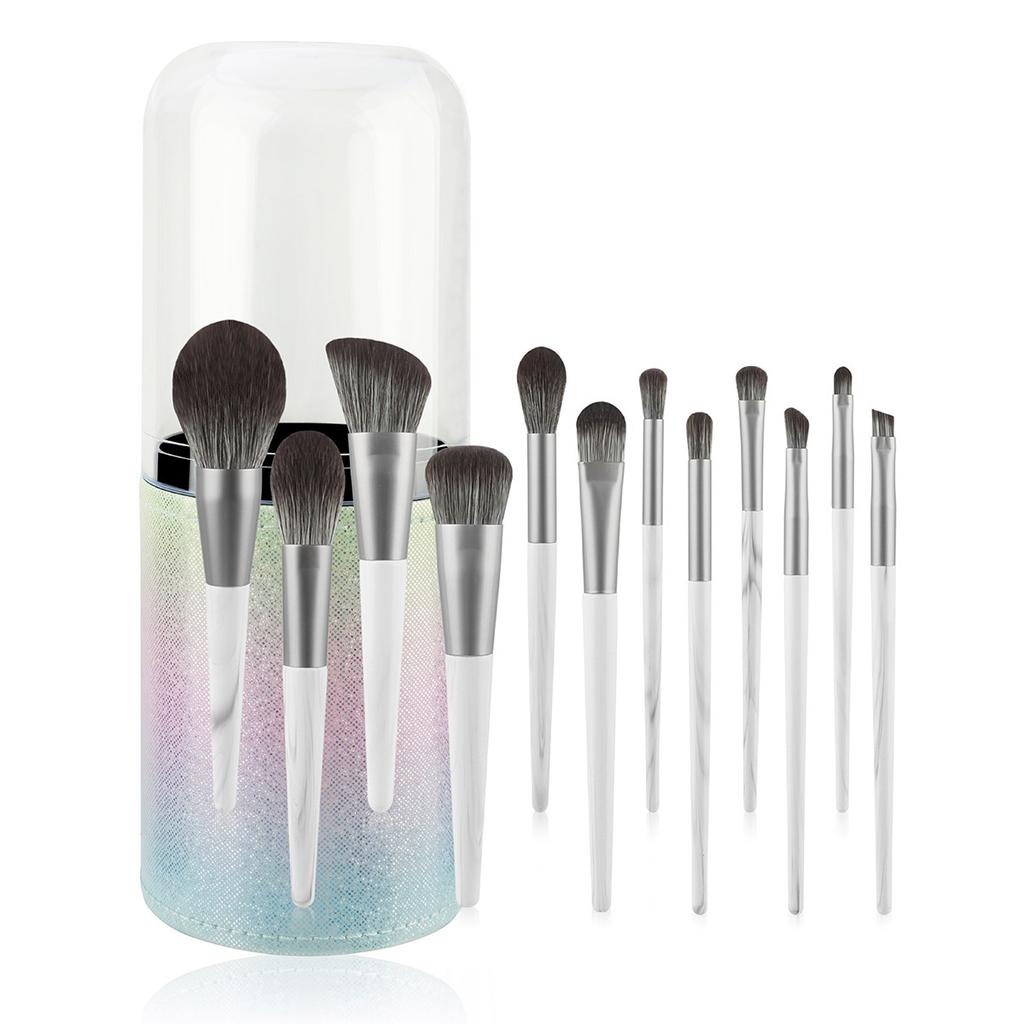 15 makeup brush set with storage cartridge, large capacity brush bucket, soft loose powder, eyeshadow brush, beauty.
