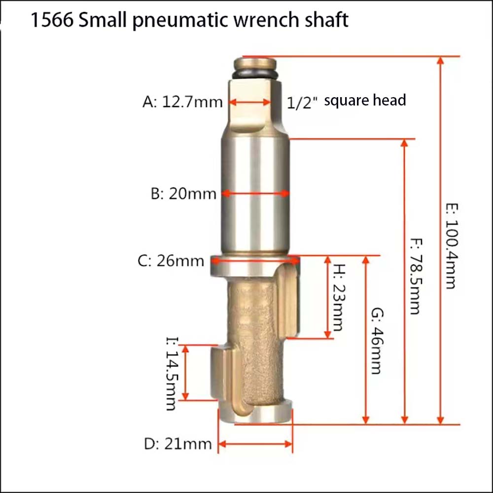 1/2 3/4 1" tum Pneumatiska verktyg Luftslagnyckel Ambolt Drivare Spindel Axel Slagblock Reservdelar