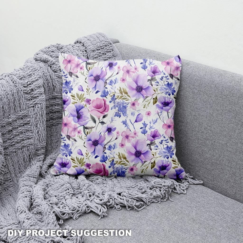 Royal Samt Stoff Polyester Zum Nähen - Motiv Blumen - Rdx2080