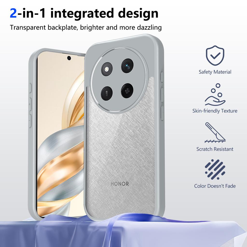 Honor Magic 7 Lite 5G Case Air Cushion Shockproof Silicone Bumper Clear Matte Back Cover Hard Phone Case for Honor Magic7 Lite