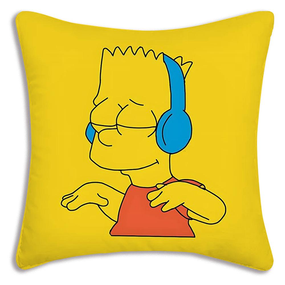 Funda de Almohada de Dibujos Animados Para S-Simpsonss Fundas Decorativas para Sofá del Hogar Impresión a Doble Cara Felpa Corta Funda de Cojín Linda