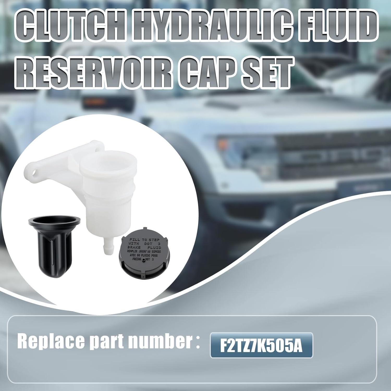 Clutch Hydraulic Fluid Reservoir Cap & Diaphragm & Reservoir Compatible With Ford F150/Ranger Replacement for Black Manual Transmission Cap,Replace