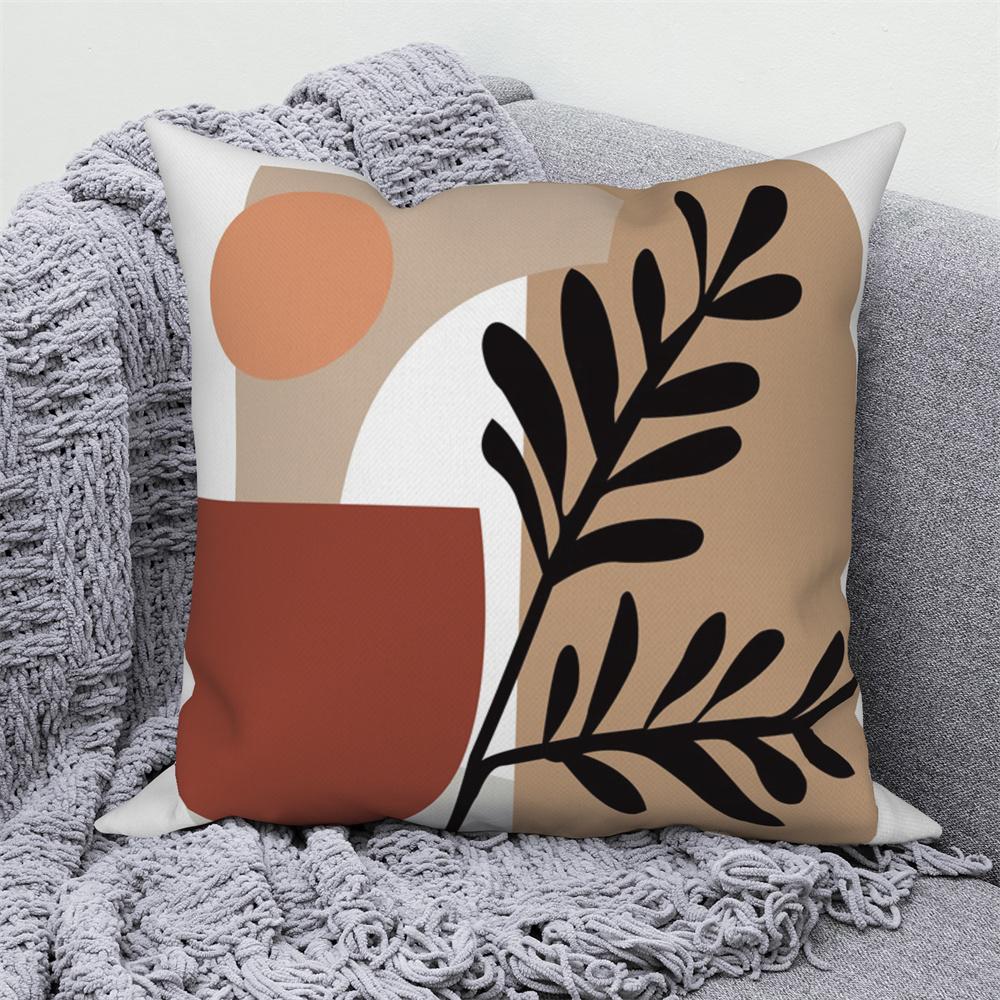 Pillowcase Decoration Home Office Car Abstract Branches and Leaves Nordic Curved  Sofa Cushion Cover