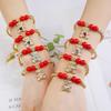 8 Colors Shiny Crystal Zirconia Animal Bear Bracelet Fashion Gold Plated Copper Beads Wrist Jewelry Bracelet for Daily Wear